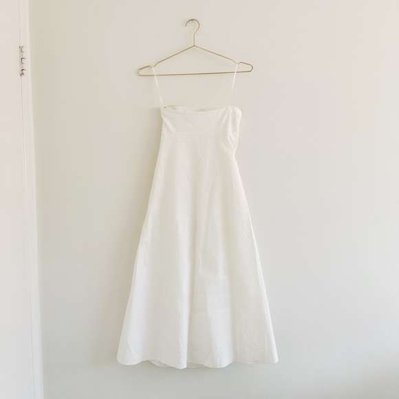 Quiet luxury 90s minimal strapless midi dress ALC - Picture 4 of 5